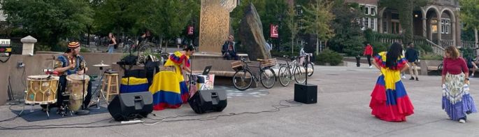 A music and dance performance on State Street