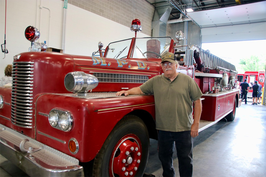Old Madison Ladder 8 - 1959 Pirsch Ladder Truck with owner Mike Fusse
