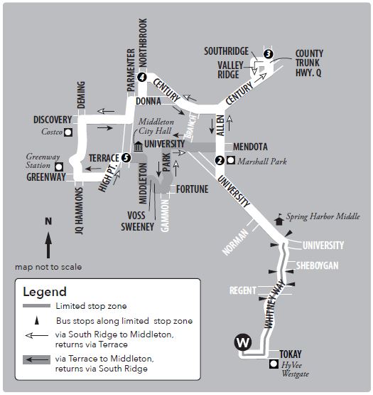 Route 78 service to/from Middleton and west transfer point 