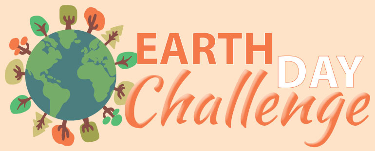 earth day challenge logo - earth surrounded by trees