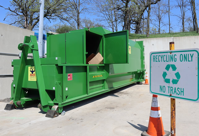 Here's the green compactor for recycling. Does important work - but what should we name it? 