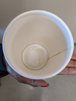 A view inside of a clean and dry paper cup
